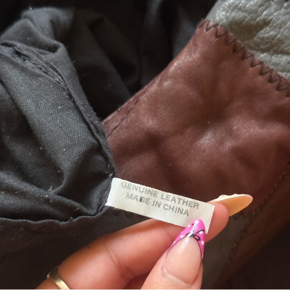 Patchwork Leather Patchwork Hobo Bag Shoulder Pur… - image 4